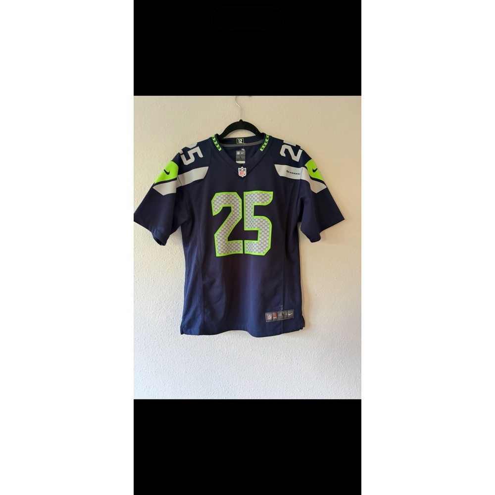 Nike Richard Sherman #25 Seattle Seahawks Blue Youth Large 14/16 Jersey